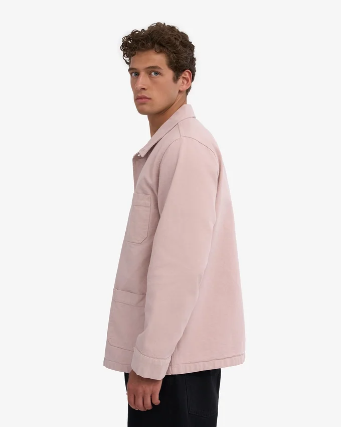 Arbetsjacka i ekologiskt tyg – blekt rosa