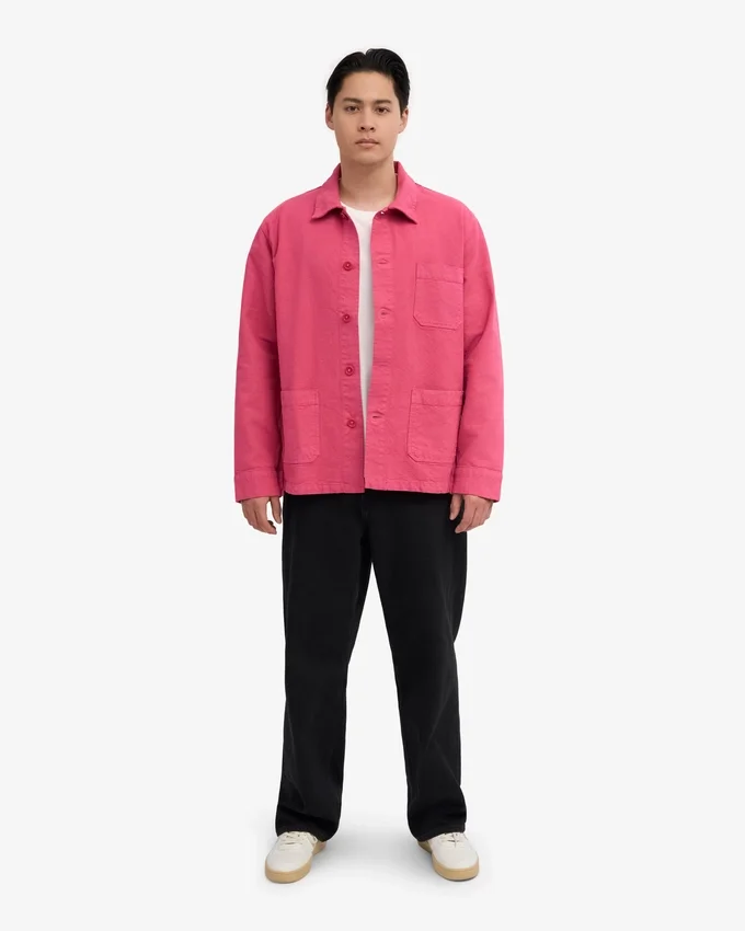 Arbetsjacka i ekologiskt tyg – Bubblegum Pink