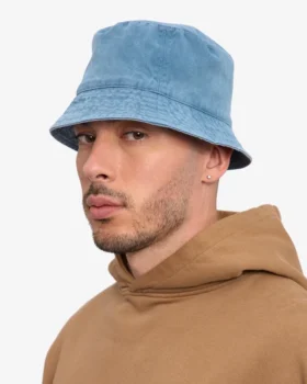 Buckethat i ekologisk bomull – blekt indigo