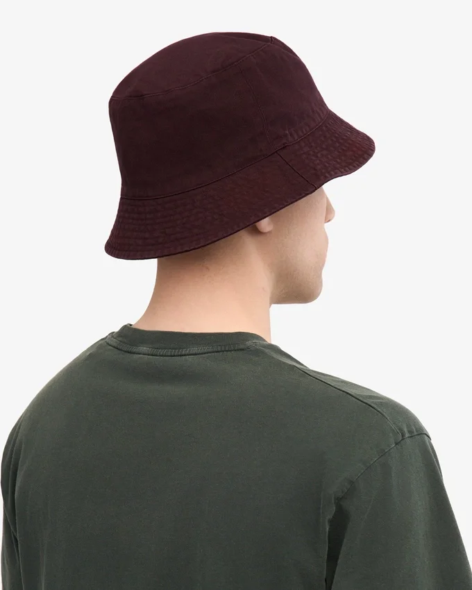 Buckethat i ekologisk bomull – oxblodsröd