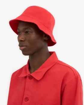 Buckethat i ekologisk bomull – röd mandarin