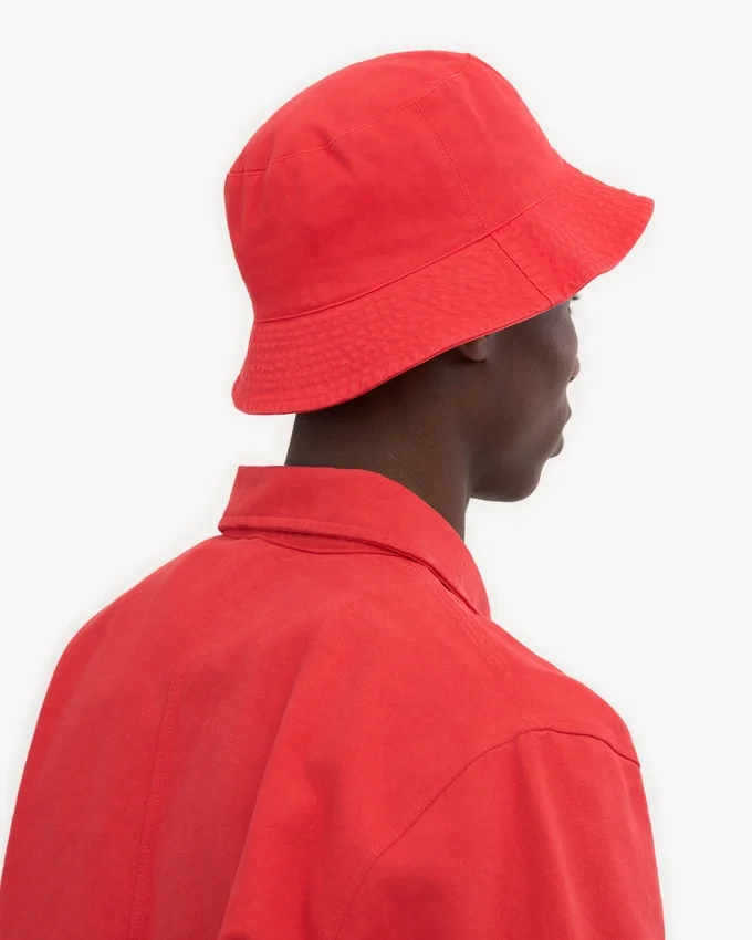Buckethat i ekologisk bomull – röd mandarin