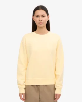 Classic Organic ekologisk damtröja med rund hals – Soft Yellow