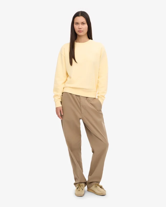 Classic Organic ekologisk damtröja med rund hals – Soft Yellow