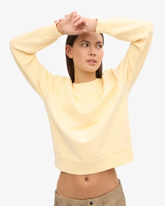 Classic Organic ekologisk damtröja med rund hals – Soft Yellow