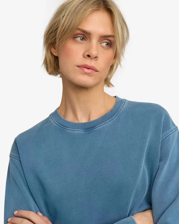 Classic Organic ekologisk rundhalsad tröja för dam – blekt indigo