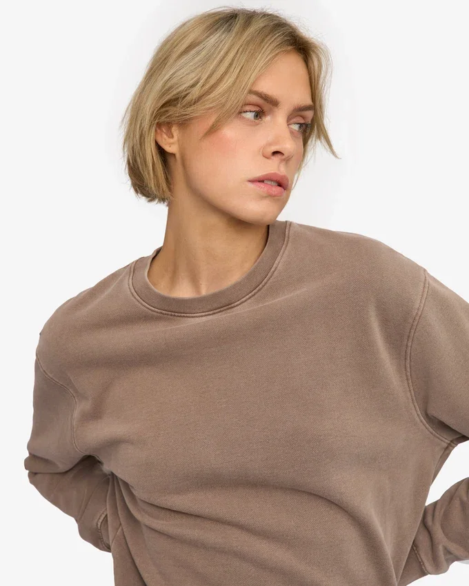 Classic Organic ekologisk rundhalsad tröja för damer – blekt khaki