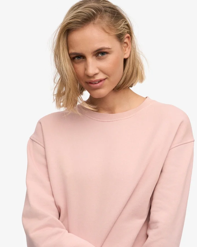 Classic Organic ekologisk rundhalsad tröja för damer – blekt rosa