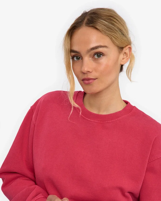 Classic Organic ekologisk rundhalsad tröja för damer – blekt rött