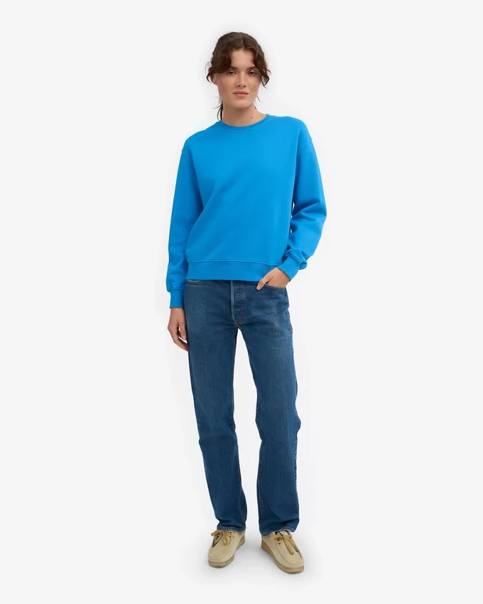 Classic Organic ekologisk rundhalsad tröja för damer – Pacific Blue