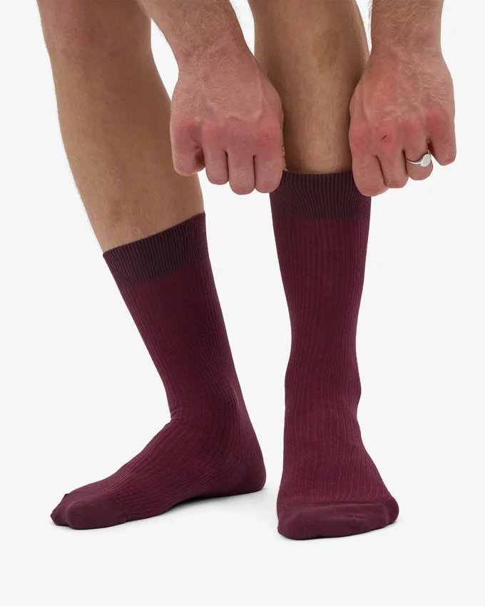 Classic Organic ekologisk strumpa – oxblodsröd
