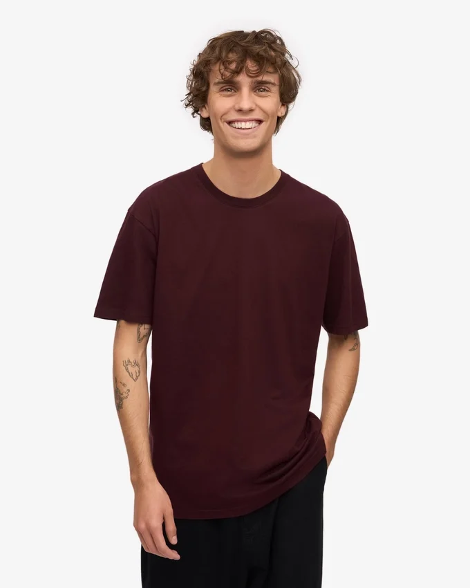 Classic Organic Tee – Oxblood Red