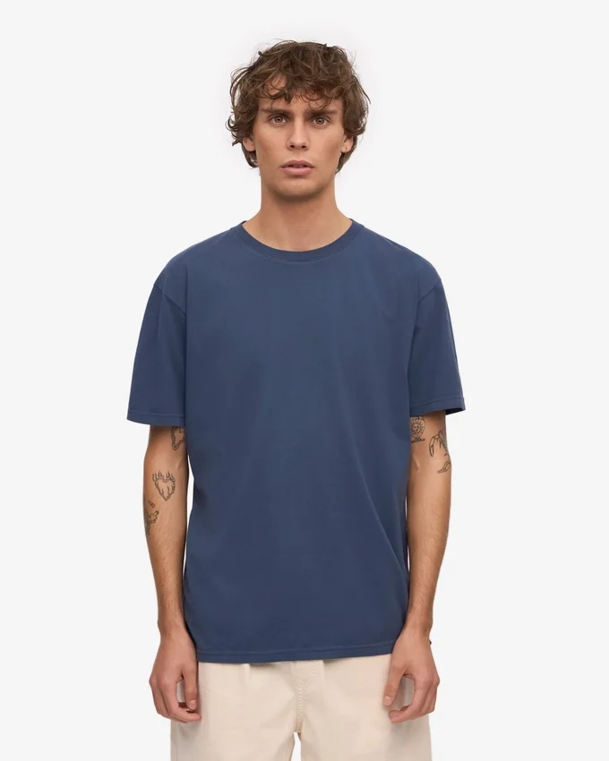 Classic Organic Tee – petrolblå