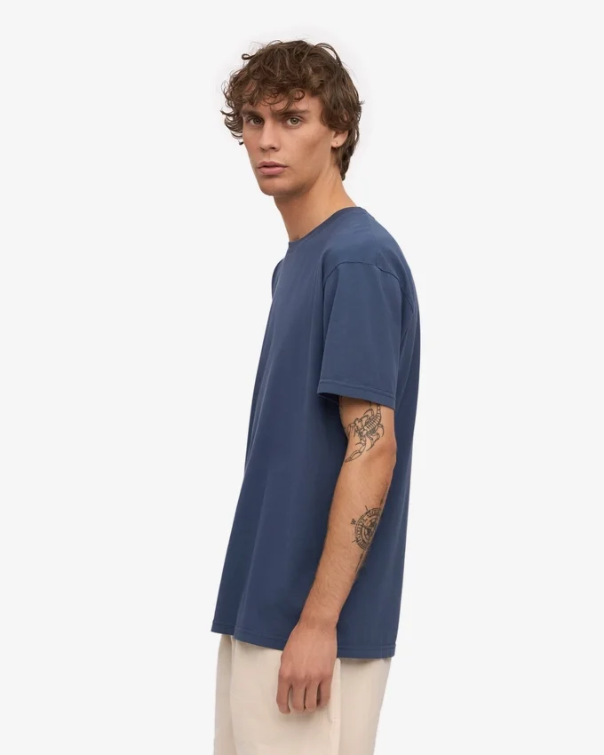 Classic Organic Tee – petrolblå