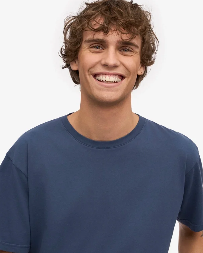 Classic Organic Tee – petrolblå