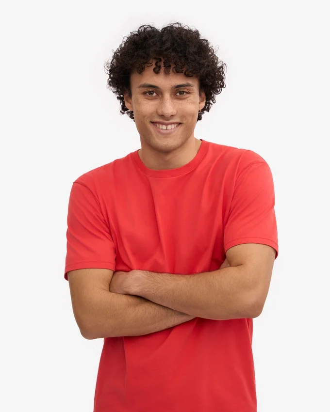 Classic Organic Tee – röd mandarin