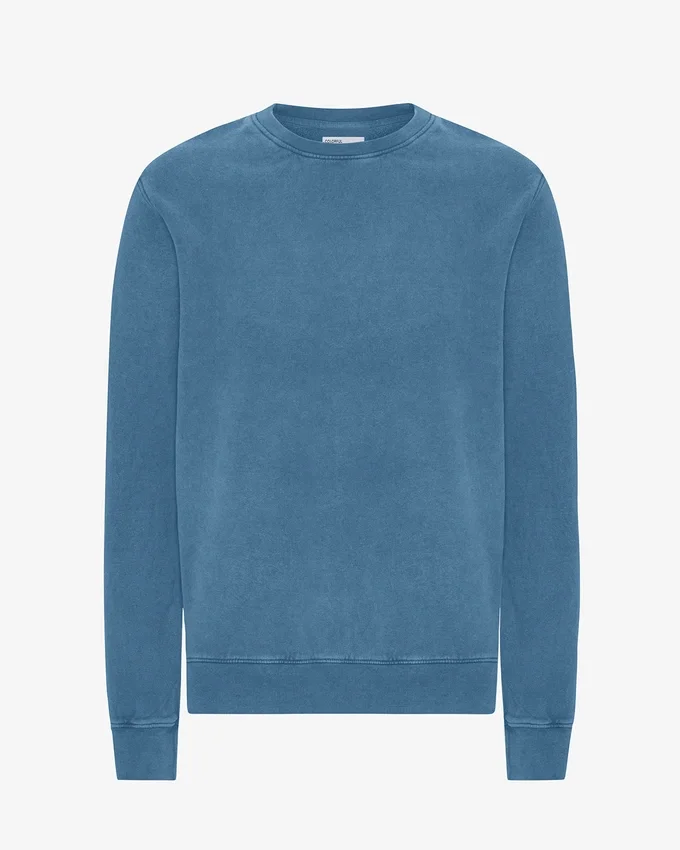 Classic Organic tröja med rund hals – blekt indigo