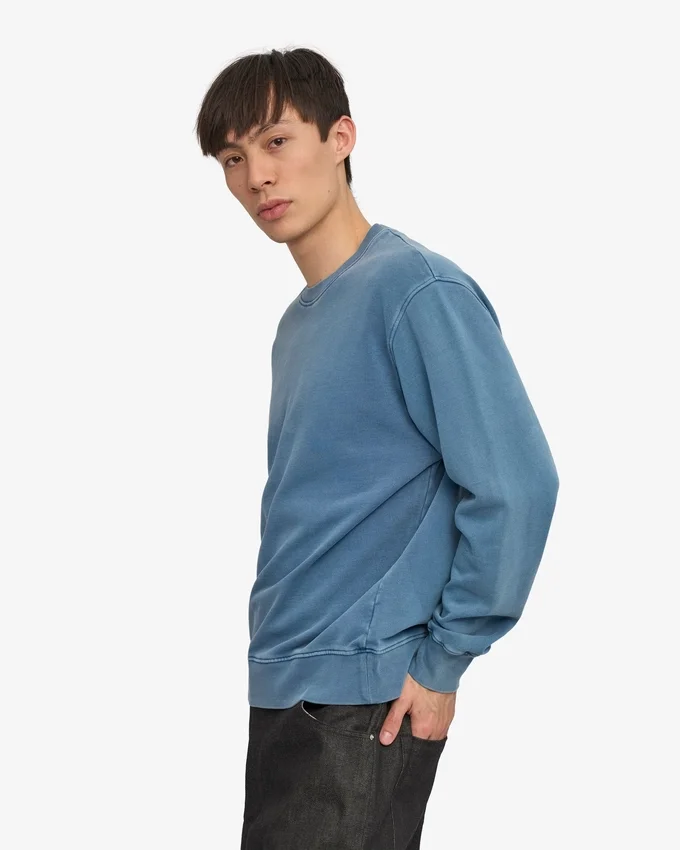 Classic Organic tröja med rund hals – blekt indigo