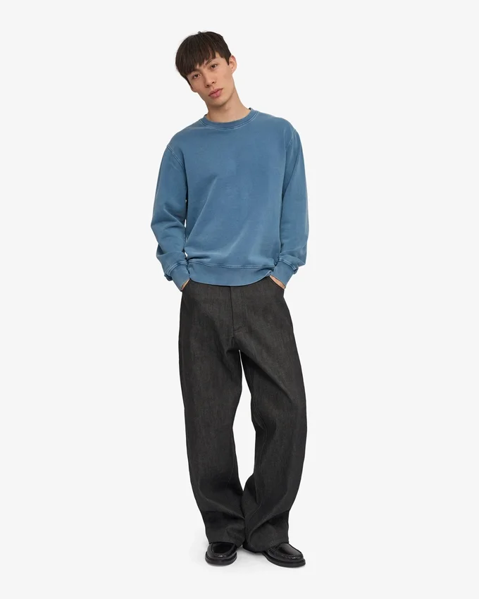 Classic Organic tröja med rund hals – blekt indigo