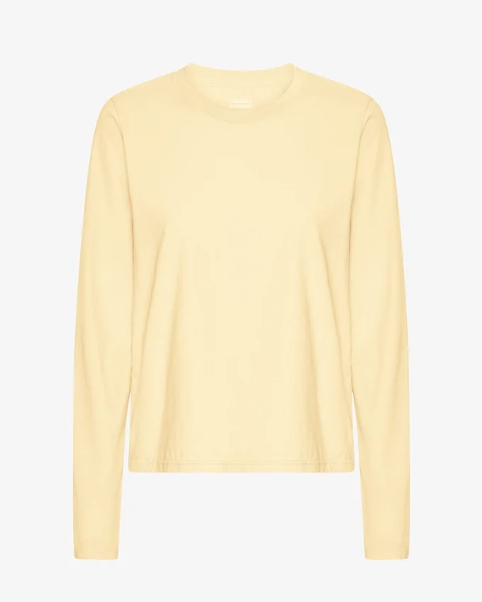 Dams ekologiska T-shirt med lång ärm – Soft Yellow