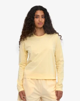 Dams ekologiska T-shirt med lång ärm – Soft Yellow