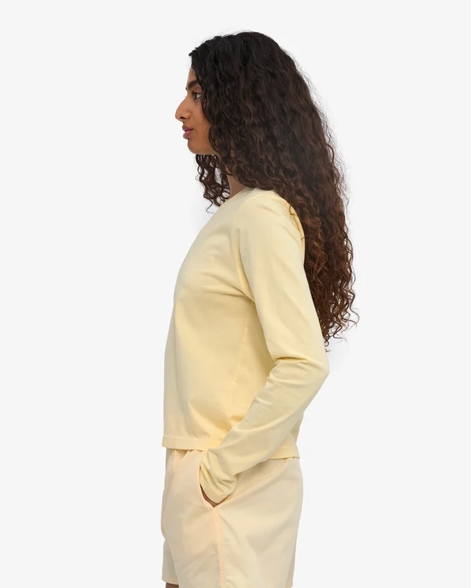 Dams ekologiska T-shirt med lång ärm – Soft Yellow