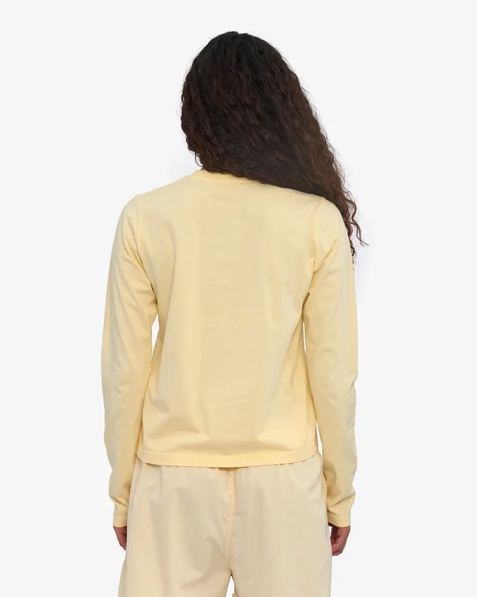 Dams ekologiska T-shirt med lång ärm – Soft Yellow