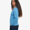 Dams T-shirt med lång ärm i ekologiskt bomull – Seaside Blue