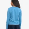 Dams T-shirt med lång ärm i ekologiskt bomull – Seaside Blue