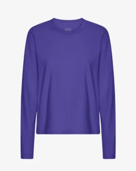 Dams T-shirt med lång ärm i ekologiskt bomull – Ultra Violet