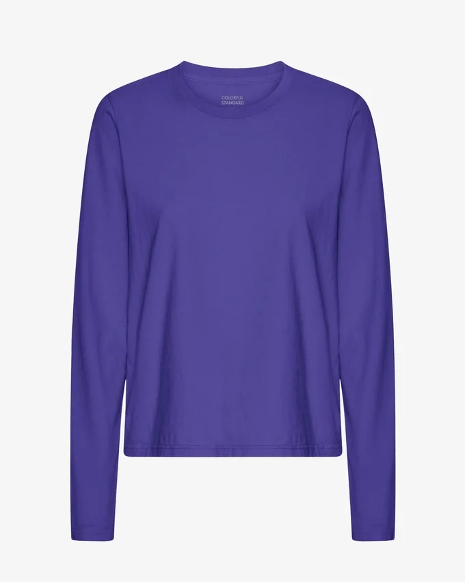 Dams T-shirt med lång ärm i ekologiskt bomull – Ultra Violet