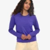 Dams T-shirt med lång ärm i ekologiskt bomull – Ultra Violet
