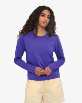 Dams T-shirt med lång ärm i ekologiskt bomull – Ultra Violet