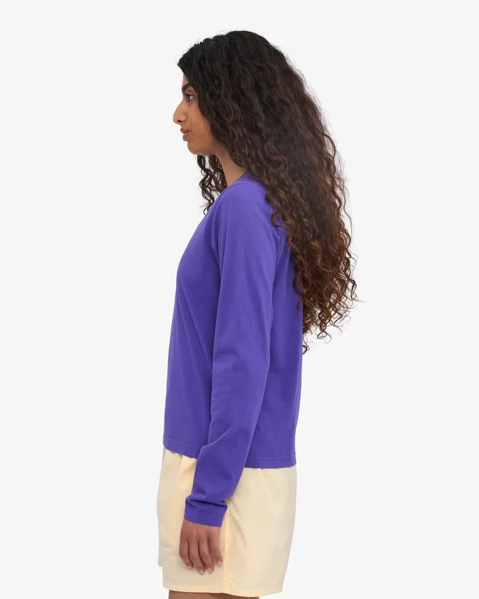 Dams T-shirt med lång ärm i ekologiskt bomull – Ultra Violet