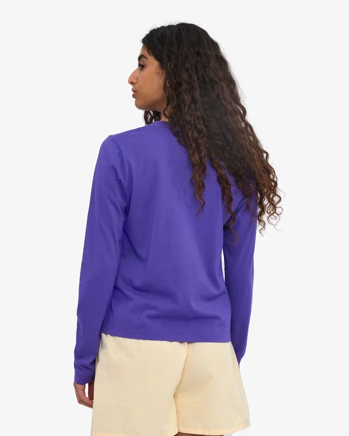 Dams T-shirt med lång ärm i ekologiskt bomull – Ultra Violet