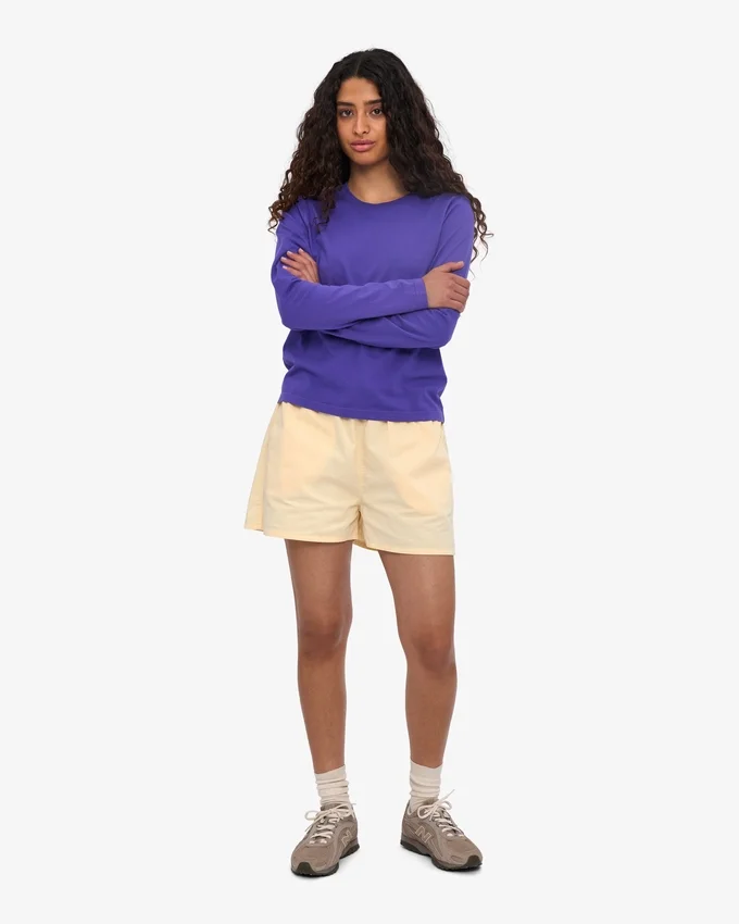 Dams T-shirt med lång ärm i ekologiskt bomull – Ultra Violet