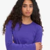 Dams T-shirt med lång ärm i ekologiskt bomull – Ultra Violet