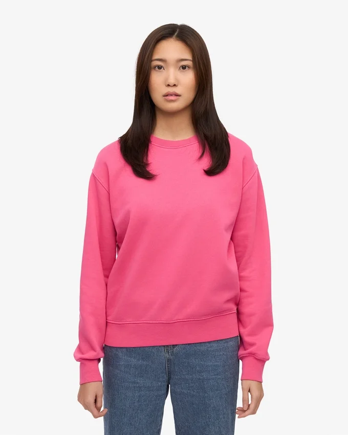 Damtröja Classic Organic Crew – Bubblegumrosa