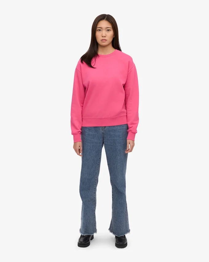 Damtröja Classic Organic Crew – Bubblegumrosa