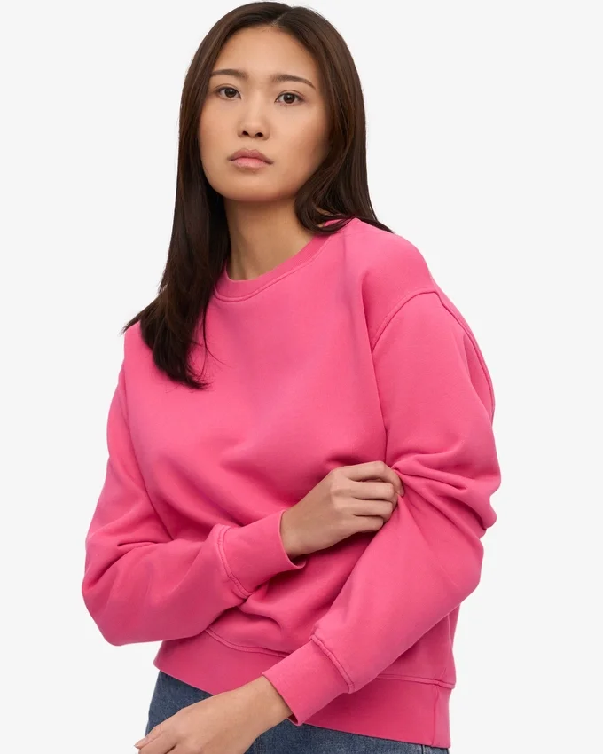 Damtröja Classic Organic Crew – Bubblegumrosa