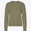 Damtröja Classic Organic Crew – dammig olivgrå