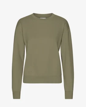 Damtröja Classic Organic Crew – dammig olivgrå