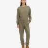 Damtröja Classic Organic Crew – dammig olivgrå