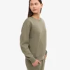 Damtröja Classic Organic Crew – dammig olivgrå