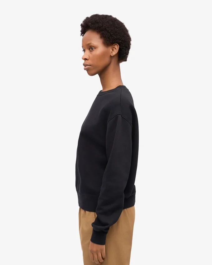 Damtröja Classic Organic Crew – djupsvart