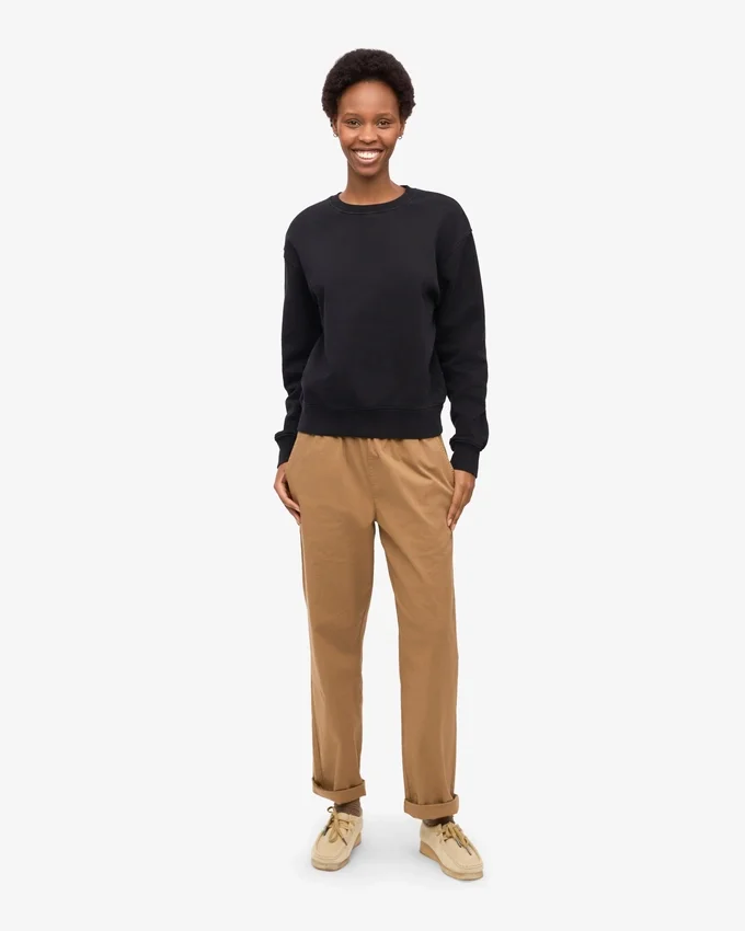 Damtröja Classic Organic Crew – djupsvart