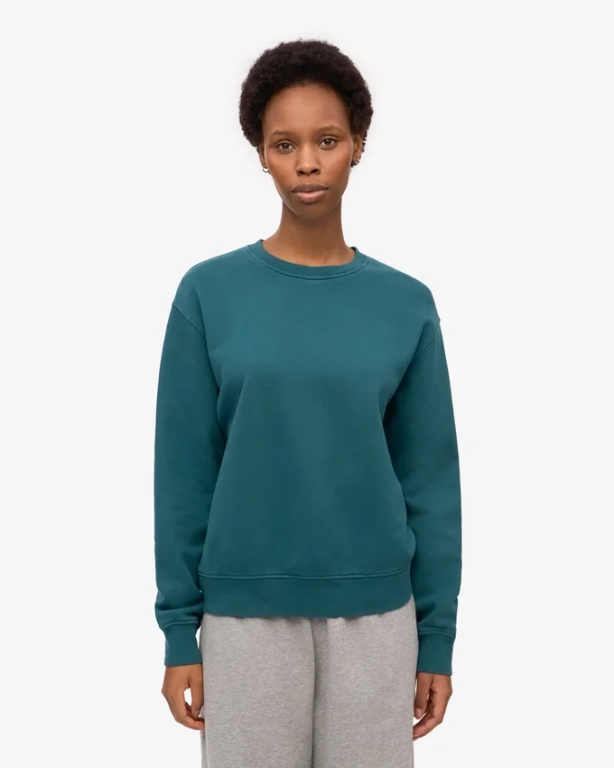 Damtröja Classic Organic Crew – havsgrön