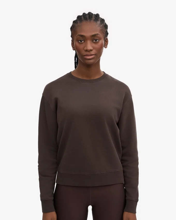 Damtröja Classic Organic Crew – kaffebrun