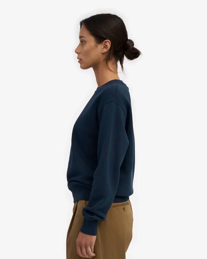 Damtröja Classic Organic Crew – marinblå