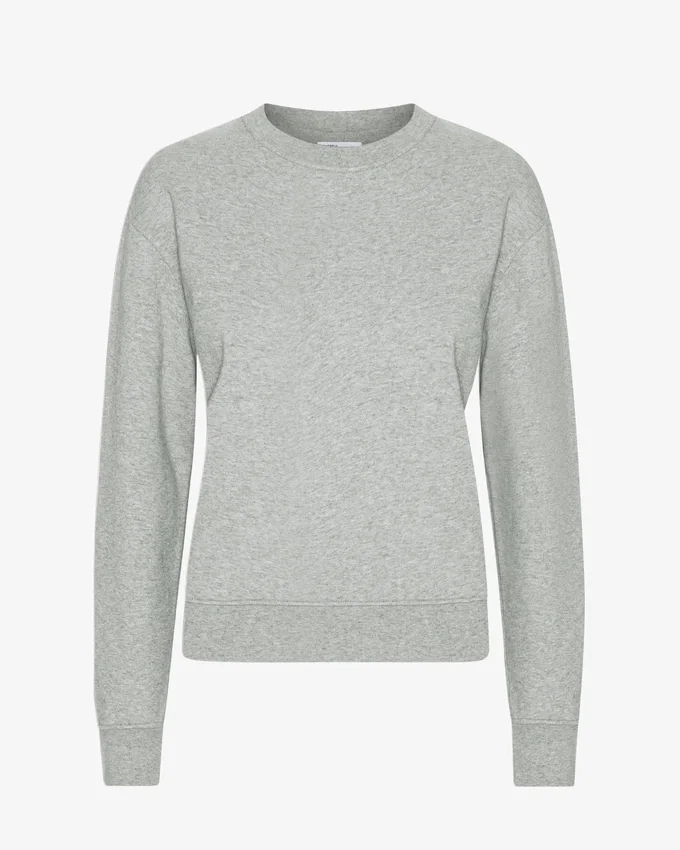 Damtröja Classic Organic Crew – melerad grå
